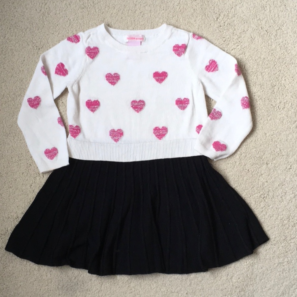 Girls Design History Heart Sweater Dress 3T